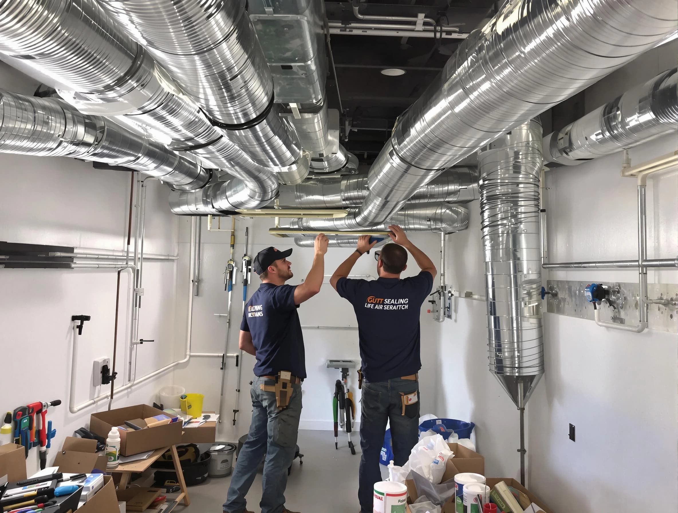 Placitas Air Duct Cleaning technician applying professional duct sealing solutions in Placitas