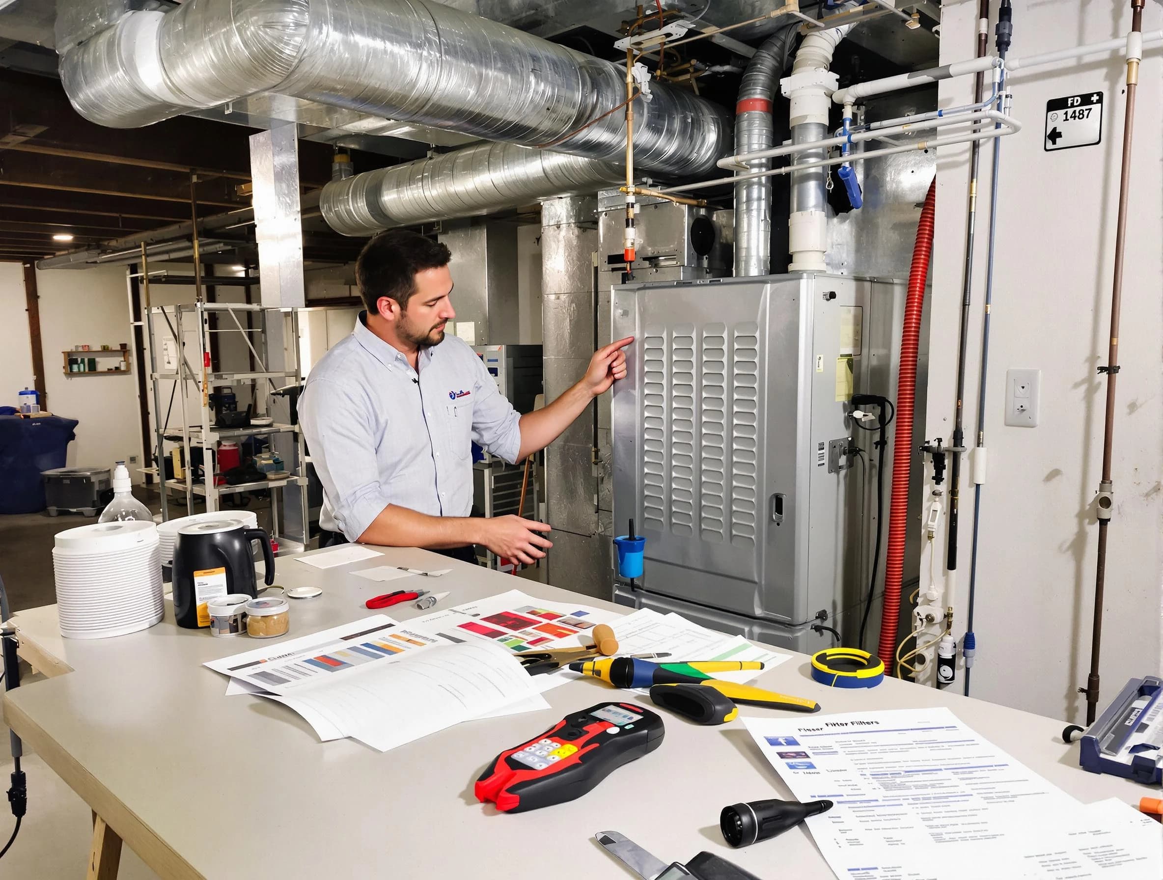 Placitas Air Duct Cleaning inspector conducting detailed filter system evaluation using professional diagnostic tools in Placitas