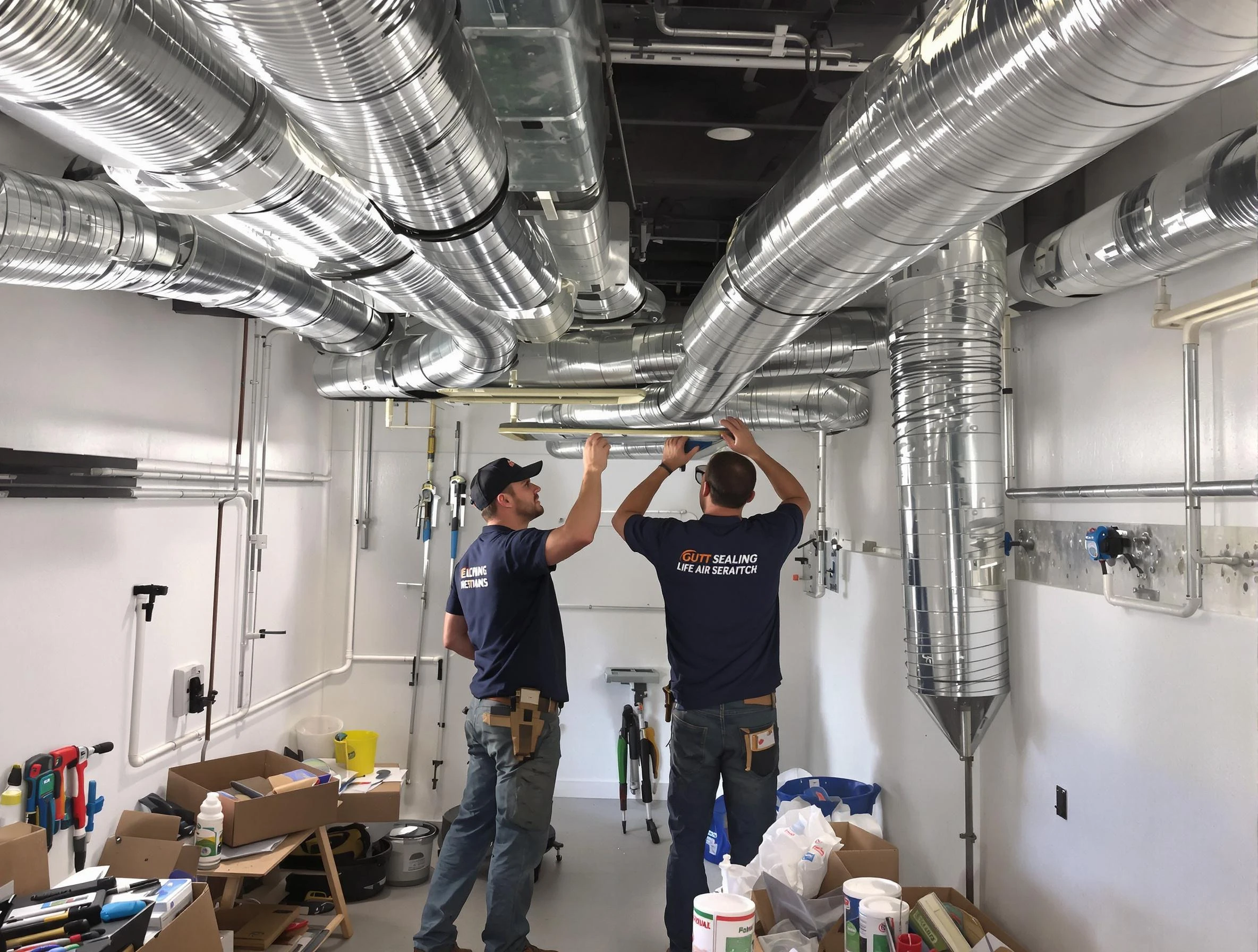 Placitas Air Duct Cleaning technician applying professional duct sealing solutions in Placitas